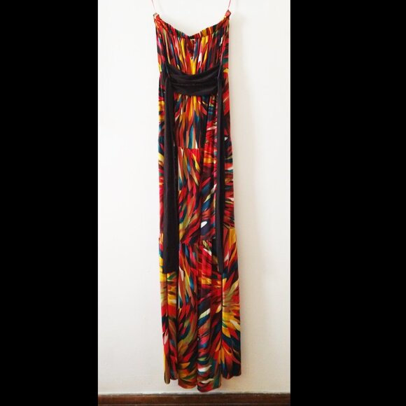 Costa Blanca Vibrant Multicoloured Strapless Maxi Dress - Picture 3 of 9